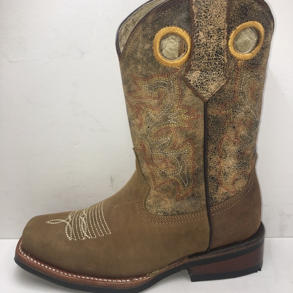 MEN'S RODEO COWBOY BOOTS GENUINE LEATHER BOOTS - Picture 4 of 5